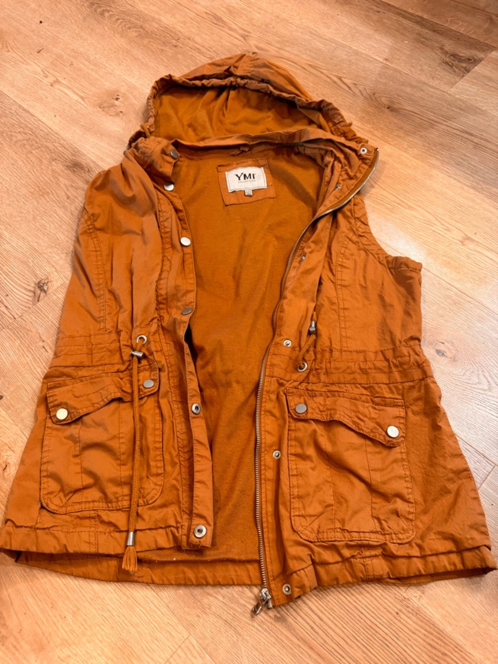 YMI Gold Utility Vest with Hood